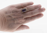 Amethyst Royale - Vintage Bespoke 14K Gold Natural Amethyst & Diamond Cluster Ring (VR979)