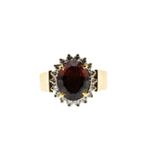 Imperial Pink - Vintage 14K Gold Natural Pink Tourmaline & Diamond Cluster Ring (VR981)