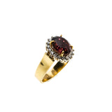 Imperial Pink - Vintage 14K Gold Natural Pink Tourmaline & Diamond Cluster Ring (VR981)