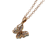 Freedom - Estate 14K Rose & White Gold Diamond, Diamond-Cut Butterfly Pendant & 14K Rose Gold Fill Chain (EP077)