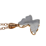 Freedom - Estate 14K Rose & White Gold Diamond, Diamond-Cut Butterfly Pendant & 14K Rose Gold Fill Chain (EP077)