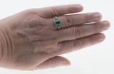 Emerald City - Estate 14K White Gold Natural Emerald & Diamond Ring (ER370)