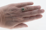 Emerald Isles - Estate 14K White Gold Natural Emerald & Diamond Cluster Ring (ER371)