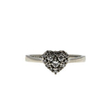 My Heart Is Yours - Vintage 10K White Gold Diamond Heart Ring (VR987)