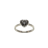 My Heart Is Yours - Vintage 10K White Gold Diamond Heart Ring (VR987)