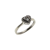 My Heart Is Yours - Vintage 10K White Gold Diamond Heart Ring (VR987)