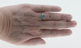 1920s Heirloom - Art Deco Platinum Natural Blue Zircon & Diamond Ring (ADR271)