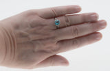 1920s Heirloom - Art Deco Platinum Natural Blue Zircon & Diamond Ring (ADR271)