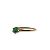 Go Green - Victorian 10K Gold Natural Emerald Solitaire Ring (VICR175)