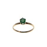 Go Green - Victorian 10K Gold Natural Emerald Solitaire Ring (VICR175)