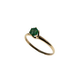 Go Green - Victorian 10K Gold Natural Emerald Solitaire Ring (VICR175)