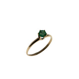 Go Green - Victorian 10K Gold Natural Emerald Solitaire Ring (VICR175)