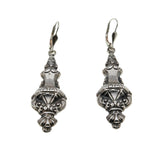 Grande Period - Victorian Sterling Silver Amphora & Wreathe Repoussé Dangly Earrings (VICE053)