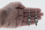 Grande Period - Victorian Sterling Silver Amphora & Wreathe Repoussé Dangly Earrings (VICE053)