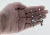 Grande Period - Victorian Sterling Silver Amphora & Wreathe Repoussé Dangly Earrings (VICE053)