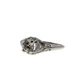 Exquisite Proposal - Art Deco Platinum Natural Diamond Engagement Ring (ADR273)