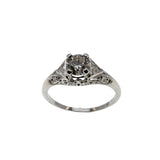 Exquisite Proposal - Art Deco Platinum Natural Diamond Engagement Ring (ADR273)