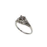 Exquisite Proposal - Art Deco Platinum Natural Diamond Engagement Ring (ADR273)