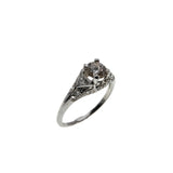 Exquisite Proposal - Art Deco Platinum Natural Diamond Engagement Ring (ADR273)