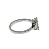 Artistry On Ice -  Vintage Art Deco Revival 18K White Gold Natural Baguette Diamond Ring (VR999)