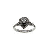 Wedding Bliss - Vintage 10K White Gold Natural Pear Diamond Cluster Wedding Ring Set (VR1000)