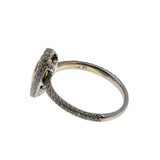 Morning Song - Vintage 18K White Gold Natural Pear-Shaped ' Fancy Canary Yellow Diamond' Cluster Ring (VR1002)