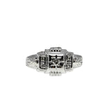 Deco Artistry - art Deco 14K White Gold Natural 'Old European Cut' Diamond Ring (ADR277)