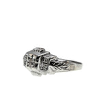 Deco Artistry - art Deco 14K White Gold Natural 'Old European Cut' Diamond Ring (ADR277)