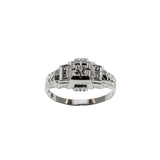 Deco Artistry - art Deco 14K White Gold Natural 'Old European Cut' Diamond Ring (ADR277)