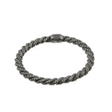 John Hardy - Estate Sterling Silver Natural Diamond Twisted Cable Icon Bracelet (EB033)
