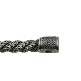 John Hardy - Estate Sterling Silver Natural Diamond Twisted Cable Icon Bracelet (EB033)