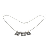 Boy Meets Girl - Estate Artisan Sterling Silver Charm Trio Necklace (EN034)