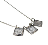 Boy Meets Girl - Estate Artisan Sterling Silver Charm Trio Necklace (EN034)