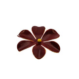 Full Bloom - Vintage Signed 'SANDOR CO' Gold Plated Red Enamel Flower Brooch (VBR269)
