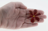 Full Bloom - Vintage Signed 'SANDOR CO' Gold Plated Red Enamel Flower Brooch (VBR269)