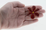 Full Bloom - Vintage Signed 'SANDOR CO' Gold Plated Red Enamel Flower Brooch (VBR269)