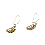 Victorian Revival - Vintage Gold Plated Turquoise Open-Work Filigree Dangly Earrings (VE434)