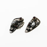 Triad - Vintage Silver Austrian Swarovski Crystal Crystal Rhinestone Clip-On Earrings (VE435)