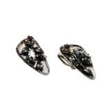 Triad - Vintage Silver Austrian Swarovski Crystal Crystal Rhinestone Clip-On Earrings (VE435)