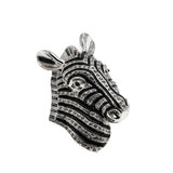 Stripes - Vintage Signed 'BUTLER' Silver Austrian Swarovski Crystal Rhinestone Black Enamel Zebra Brooch (VBR272)