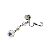 Vintage Sparklers - Vintage Rhodium Plated Aurora Borealis Crystal Dangly Clip-On Earrings (VE436)