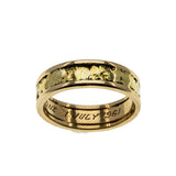 On This Day In 1961 - Vintage English 18K Gold Textured Wedding Band Ring (VR1008)