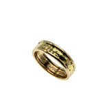 On This Day In 1961 - Vintage English 18K Gold Textured Wedding Band Ring (VR1008)