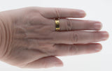 On This Day In 1961 - Vintage English 18K Gold Textured Wedding Band Ring (VR1008)