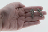 Sparkling Cascades - Vintage Signed 'JAY FLEX' Rhodium, Sterling Silver Austrian Swarovski Crystal Screw-Back Earrings (VE438)