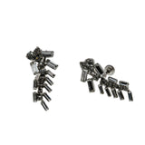 Sparkling Cascades - Vintage Signed 'JAY FLEX' Rhodium, Sterling Silver Austrian Swarovski Crystal Screw-Back Earrings (VE438)