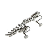 Sparkling Cascades - Vintage Signed 'JAY FLEX' Rhodium, Sterling Silver Austrian Swarovski Crystal Screw-Back Earrings (VE438)