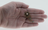 Delicate Flower - Vintage Gold Plated Jewelled Filigree Flower Brooch (VBR277)