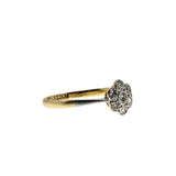 Jewelled Daisy - Edwardian English 18K Gold Platinum Natural Diamond Daisy Cluster Ring (EDR080)