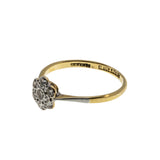 Jewelled Daisy - Edwardian English 18K Gold Platinum Natural Diamond Daisy Cluster Ring (EDR080)